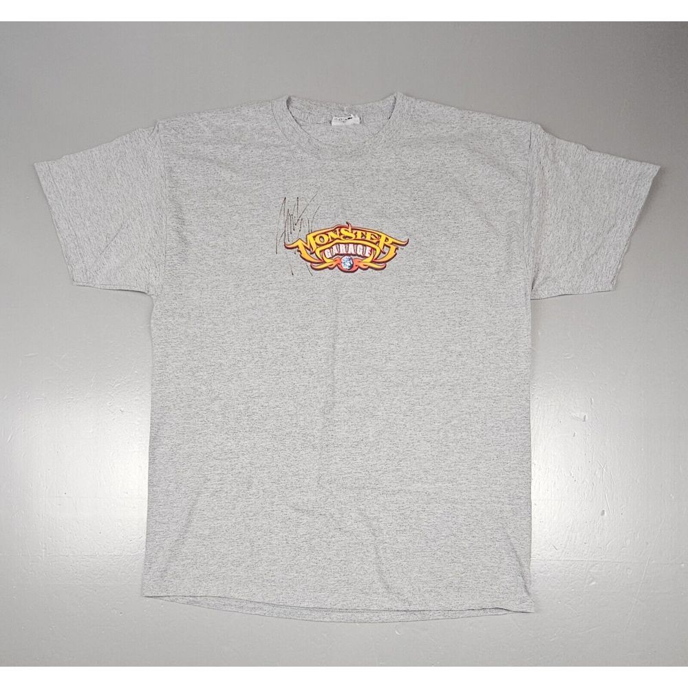 2003 Monster Garage T-Shirt Mens XL. Vintage TV Promo Jesse James‎ Autograph